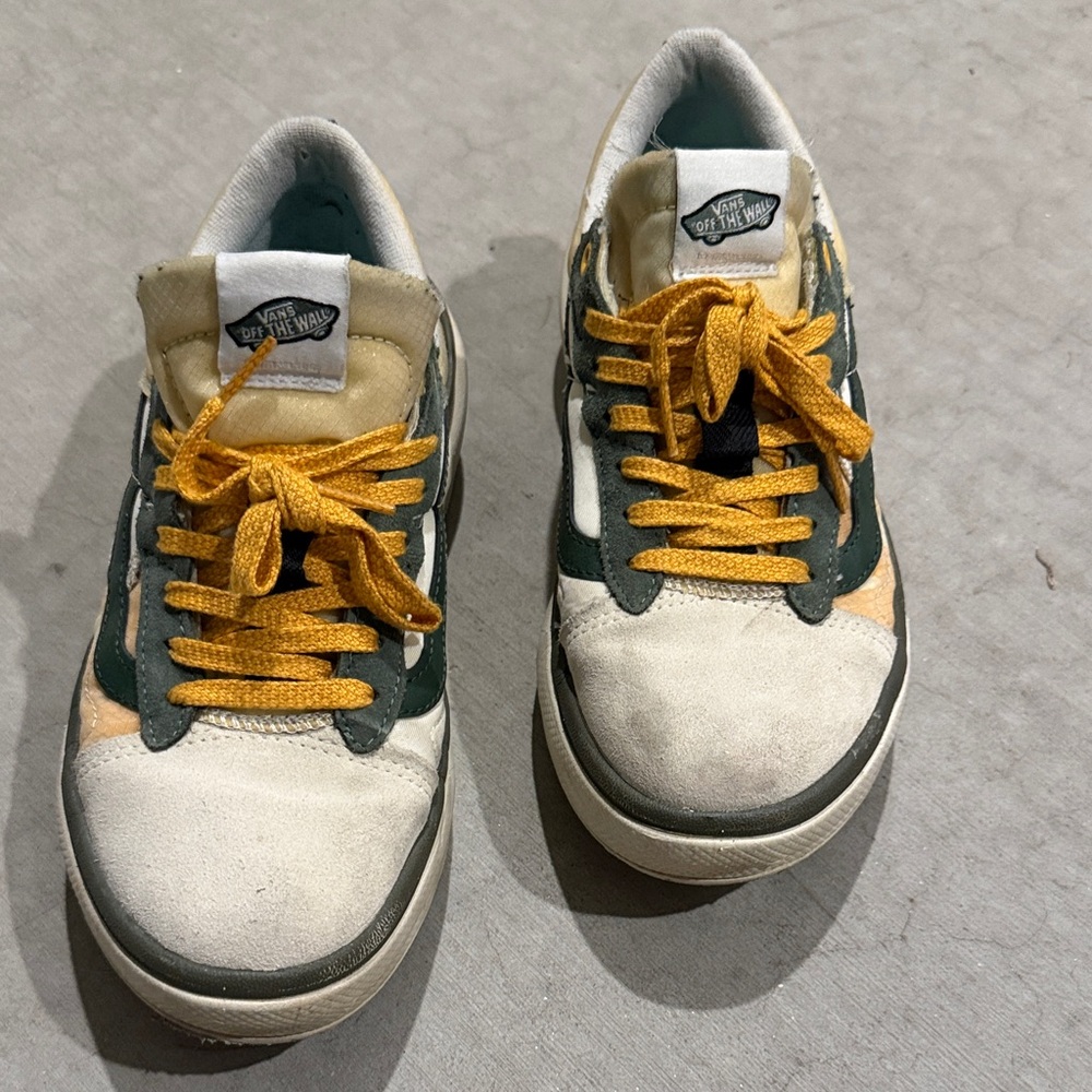 Vans Overt Sneakers Low-Top Sneakers in White, Green & Mustard Yellow
